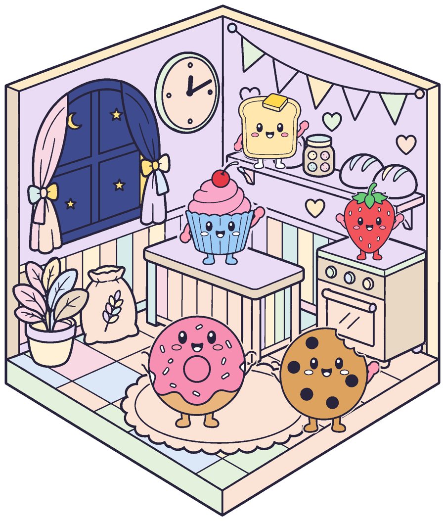 Bakery at Night page, colored