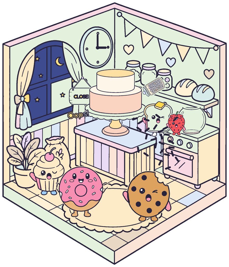 Bakery at Night page, colored