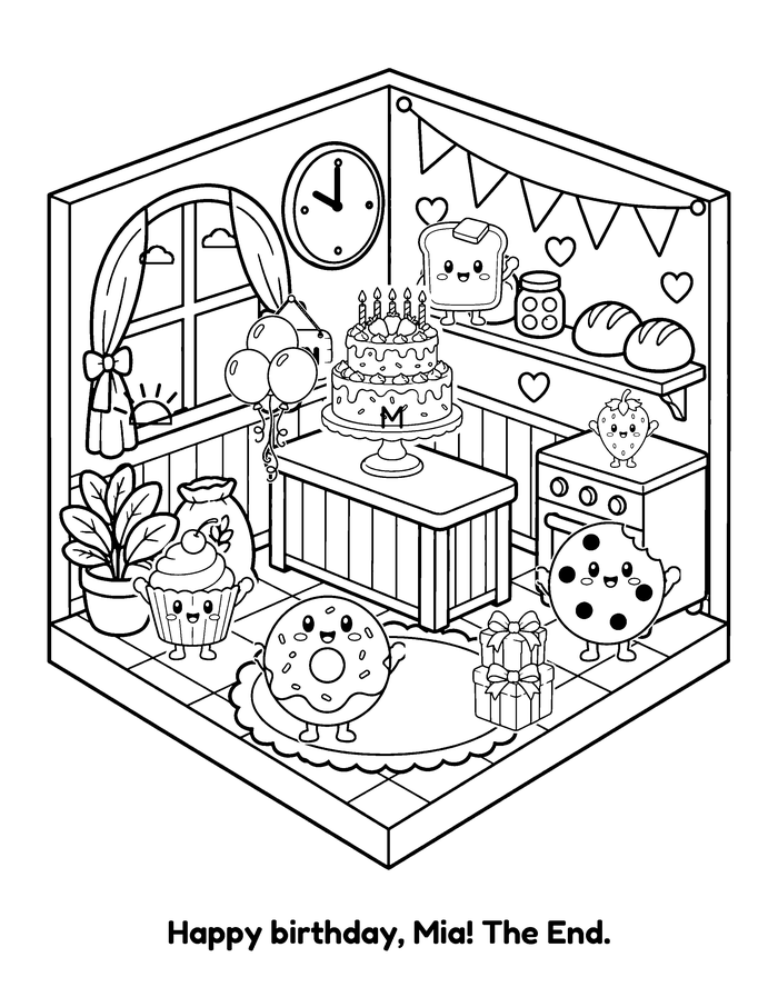 Bakery at Night coloring page sample 4